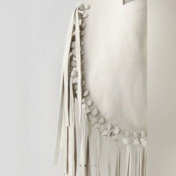 NWT Free People Riley Suede Fringe Bag Boho Bohemian Western Fringe Suede - Picture 2 of 5